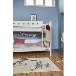 WHITE Etagenbett 154 cm mit Leiter und Absturzsicherung