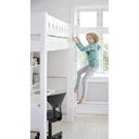 WHITE High Bed with Vertical Ladder, 90 x 200 cm - White
