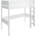 WHITE High Bed with Vertical Ladder, 90 x 200 cm - White