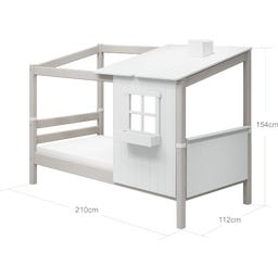 CLASSIC Single Bed with 1/2 House, 90 x 200 cm - 