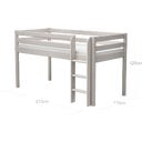 CLASSIC Mid-High Bed with Vertical Ladder, 90 x 200 cm - 