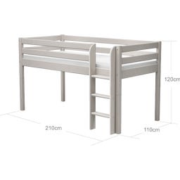 CLASSIC Mid-High Bed with Vertical Ladder, 90 x 200 cm - 