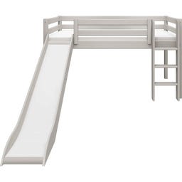 CLASSIC Mid-High Bed with Slide and Ladder, 90 x 200 cm - 