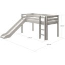 CLASSIC Mid-High Bed with Slide and Ladder, 90 x 200 cm - 
