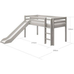 CLASSIC Mid-High Bed with Slide and Ladder, 90 x 200 cm - 