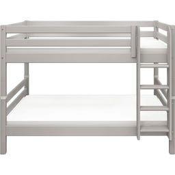 CLASSIC Etagenbett 154 cm mit Leiter und Absturzsicherung - Grau lasiert