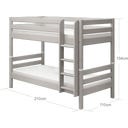 CLASSIC Etagenbett 154 cm mit Leiter und Absturzsicherung - Grau lasiert