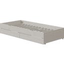 Flexa CLASSIC Lit Gigogne avec 2 Tiroirs - Gris lasuré