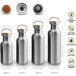 Bambaw Termos ze stali nierdzewnej, 1000 ml - Jet Black