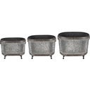 Esschert Design Planteringskärl med Fötter, 3-pack - oval