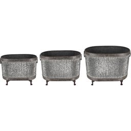 Esschert Design Pflanzkübel mit Füßen, 3er-Set - oval
