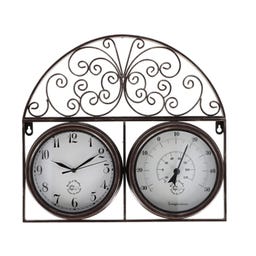 Esschert Design Gartenuhr mit Thermometer - 1 Stk