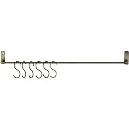 Wall Railing with S-hooks - Antique Brass
