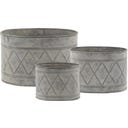Plant Pots, Set of 3, Antique Zinc - 1 set