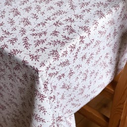 Classic Textiles of Sweden Tischdecke Flora 140 x 250 cm - white/dark red