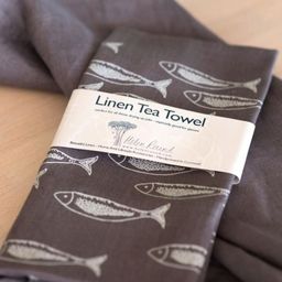 Helen Round Linen Tea Towel - Quayside Design - 1 item