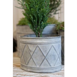 Plant Pots, Set of 3, Antique Zinc