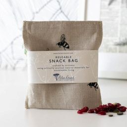 Helen Round Linen Snack Bag - Bee Design