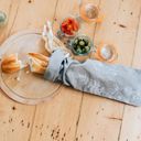 Helen Round Linen Baguette Bag - Garden Design - 1 item