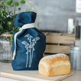 Helen Round Linen Bread Bag - Bluebell Design