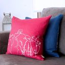 Helen Round Linen Cushion Cover - Rame Head Design - Red
