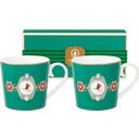 Love Birds Medallion Emerald Mokken - Set van 2, Klein