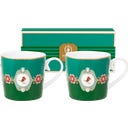 Love Birds Medallion Emerald-Green Mokken - Set van 2, Klein
