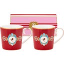 Love Birds Medallion Red Mokken - Set van 2, Klein