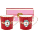 Love Birds Medallion Red Henkelbecher 2er-Set, klein
