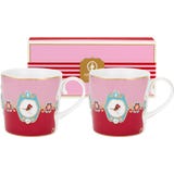 Love Birds Medallion Red-Pink Mugg med &Ouml;ra 2-pack, Liten