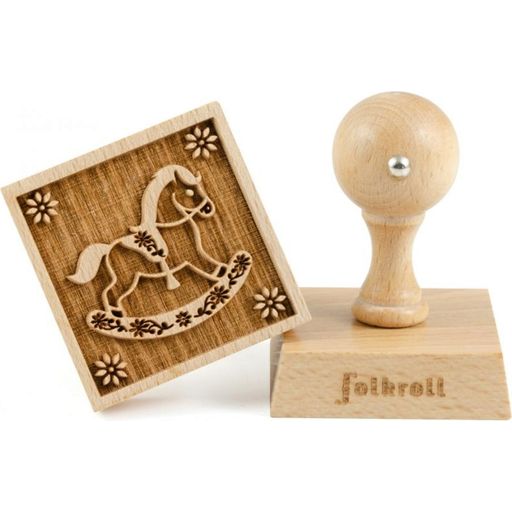 folkroll Rocking Horse Cookie Stamp, 55 x 55 mm - 1 item
