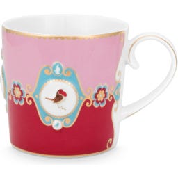 Love Birds Medallion Red-Pink Mokken - Set van 2, Klein