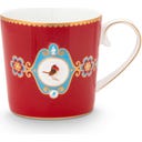 Love Birds Medallion Red Mokken - Set van 2, Klein