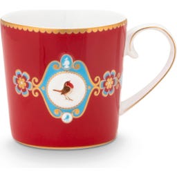 Love Birds Medallion Red Mokken - Set van 2, Klein