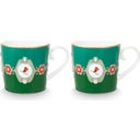 Love Birds Medallion Emerald-Green Mokken - Set van 2, Klein - 1 Set