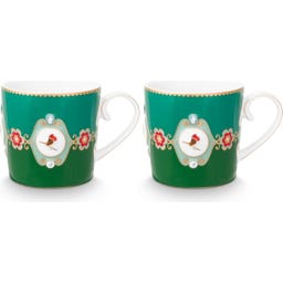Love Birds Medallion Emerald-Green Mokken - Set van 2, Klein - 1 Set