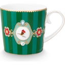 Love Birds Medallion Stripes Emerald-Green Mokken - Set van 2, Klein
