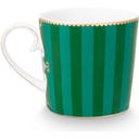 Love Birds Medallion Stripes Emerald-Green Mokken - Set van 2, Klein