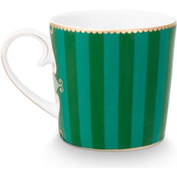 Love Birds Medallion Stripes Emerald-Green Mokken - Set van 2, Klein