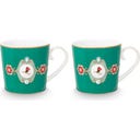 Love Birds Medallion Emerald Mokken - Set van 2, Klein