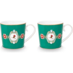 Love Birds Medallion Emerald Mokken - Set van 2, Klein