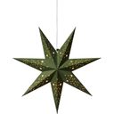 Green Paper Star with Green Velvet, Perforated - 1 item