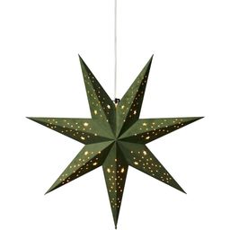 Green Paper Star with Green Velvet, Perforated