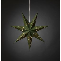 Zelena papirnata zvezda z žametnim zaključkom - 1 kos