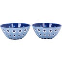 guzzini Set de 2 Bols LE MURRINE, Ø 12 cm - Bleu clair / Blanc / Bleu