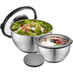 Schüssel-Set mit Spritzschutzdeckel MUOVO - 2 Stück