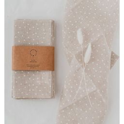 Dots Linen Napkins - Natural Beige, Set of 4 - 4 items