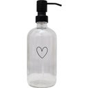 Distributeur de Savon Coeur en Verre Transparent - 500 ml