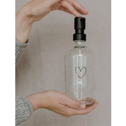 Distributeur de Savon Coeur en Verre Transparent - 500 ml