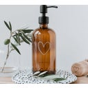 Eulenschnitt Seifenspender Herz aus Braunglas - 500 ml